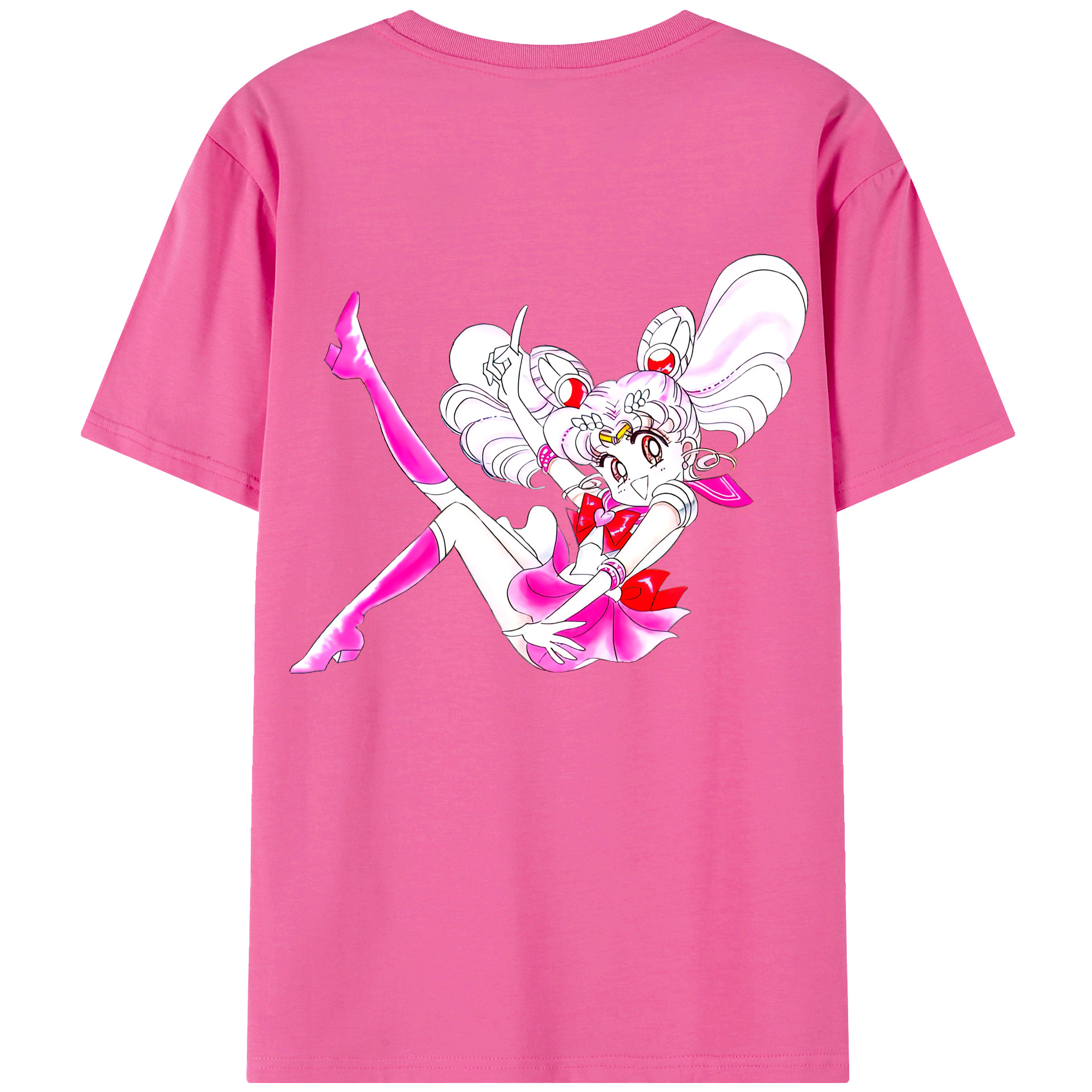 （画像用） 美少女戦士セーラームーン ちびうさ Sailor Moon Chibiusa Tsukino Usagi Small Lady Serenity レディース半袖Tシャツ(バックプリント)